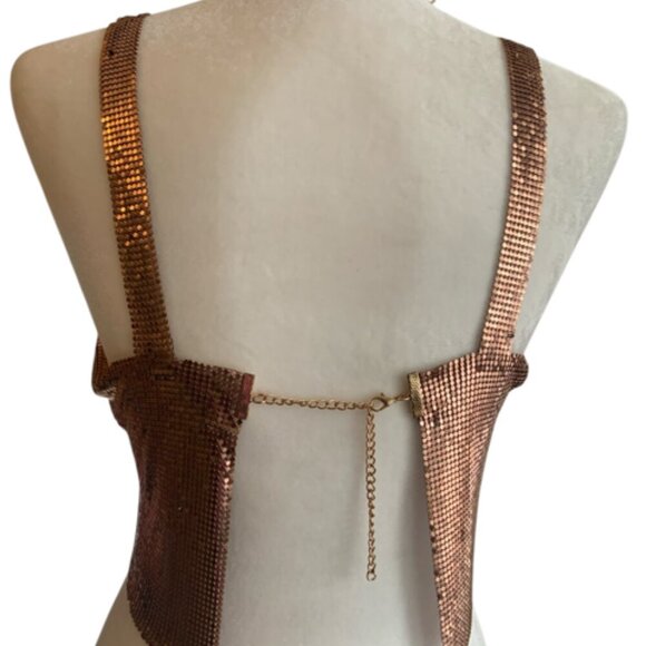 Metal Copper Crop Top - Picture 2 of 7